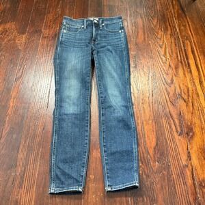 Madewell Jeans Womens 24P Blue 10" High Rise‎ Skinny Stretch Faded Whiskers